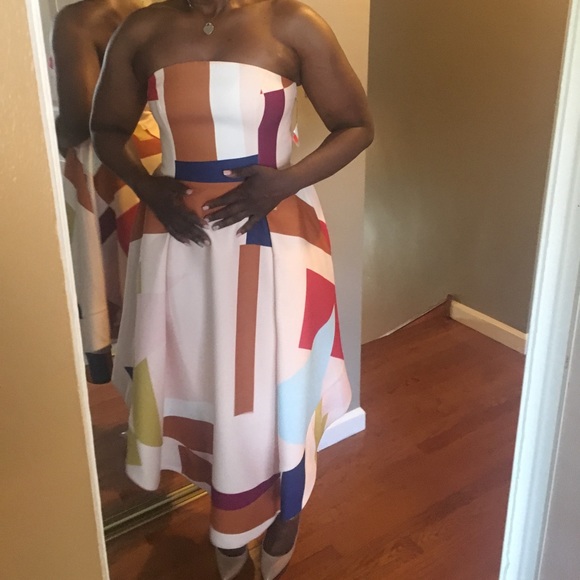 Gorgeous strapless dress multicolor. - Picture 4 of 8